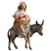 Hl. Maria auf Esel mit Jesuskind + Pergament