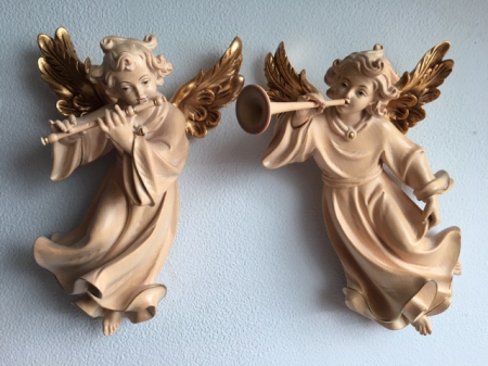 2 Salzburger Engel mit Flöte und Posaune